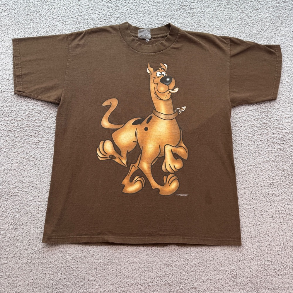 Vintage 1997 Scooby-Doo Stanley DeSantis T-Shirt Brown Hanna-Barbera USA Made L